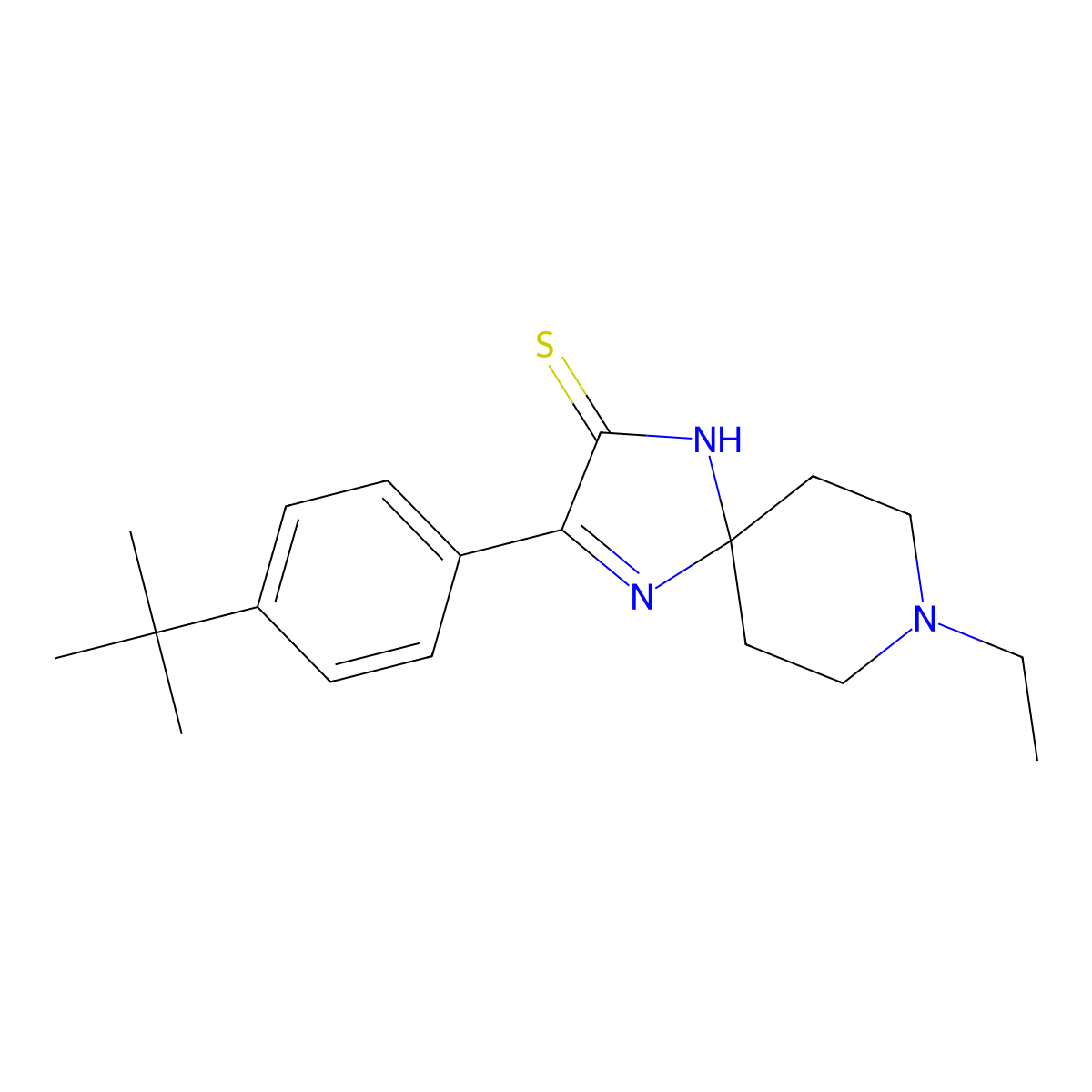 3-(4-Tert-butylphenyl)-8-ethyl-1,4,8-triazaspiro[4.5]dec-3-ene-2-thione molecular structure, CAS 1325304-04-8