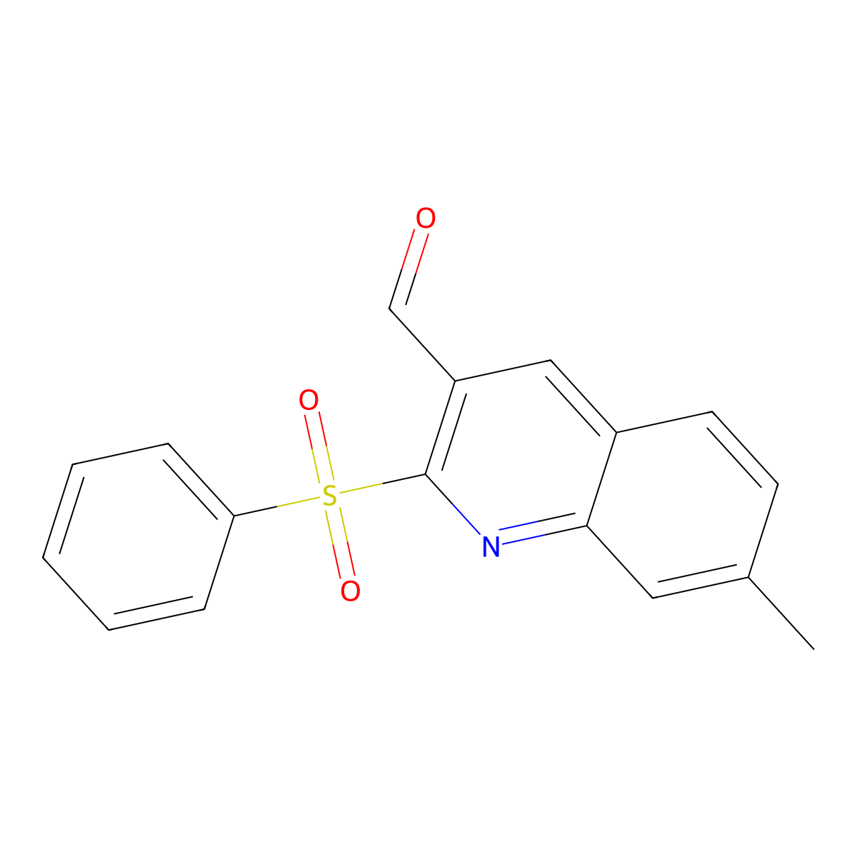 7-Methyl-2-(phenylsulfonyl)quinoline-3-carbaldehyde molecular structure, CAS 1325304-06-0