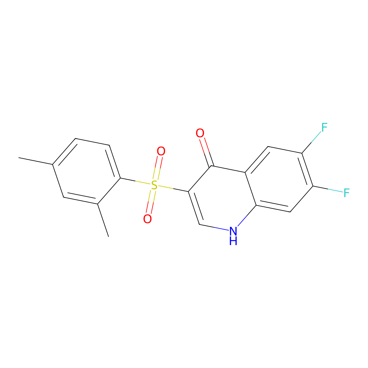 3-(2,4-Dimethylbenzenesulfonyl)-6,7-difluoro-1,4-dihydroquinolin-4-one molecular structure, CAS 1325304-15-1