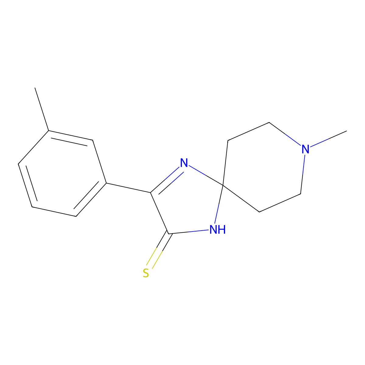 8-Methyl-3-(3-methylphenyl)-1,4,8-triazaspiro[4.5]dec-3-ene-2-thione molecular structure, CAS 1325304-22-0