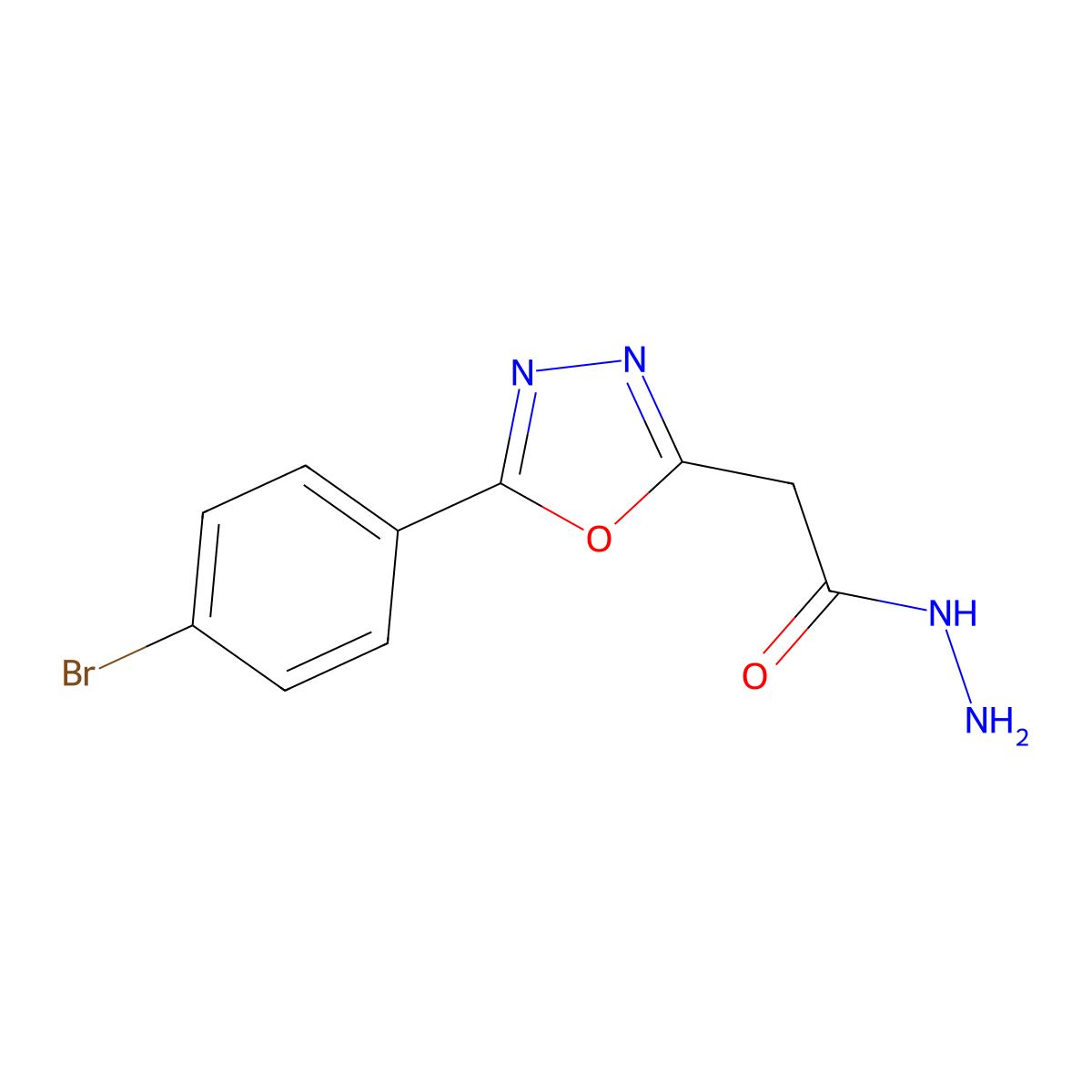2-[5-(4-Bromophenyl)-1,3,4-oxadiazol-2-yl]acetohydrazide molecular structure, CAS 1325304-28-6