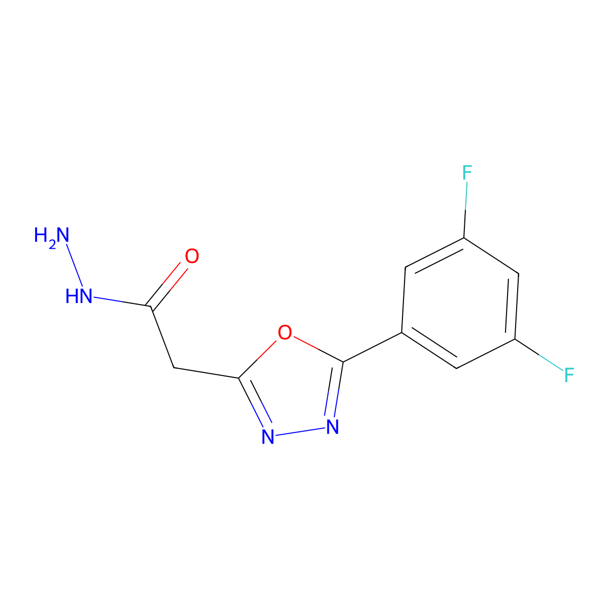 2-[5-(3,5-Difluorophenyl)-1,3,4-oxadiazol-2-yl]acetohydrazide molecular structure, CAS 1325304-45-7