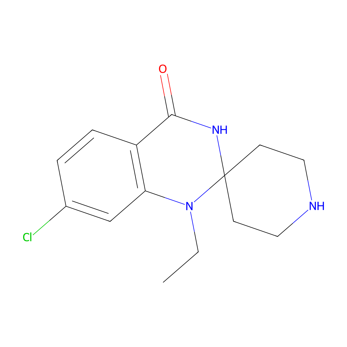 7'-chloro-1'-ethyl-1'H-spiro[piperidine-4,2'-quinazolin]-4'(3'H)-one molecular structure, CAS 1325304-52-6