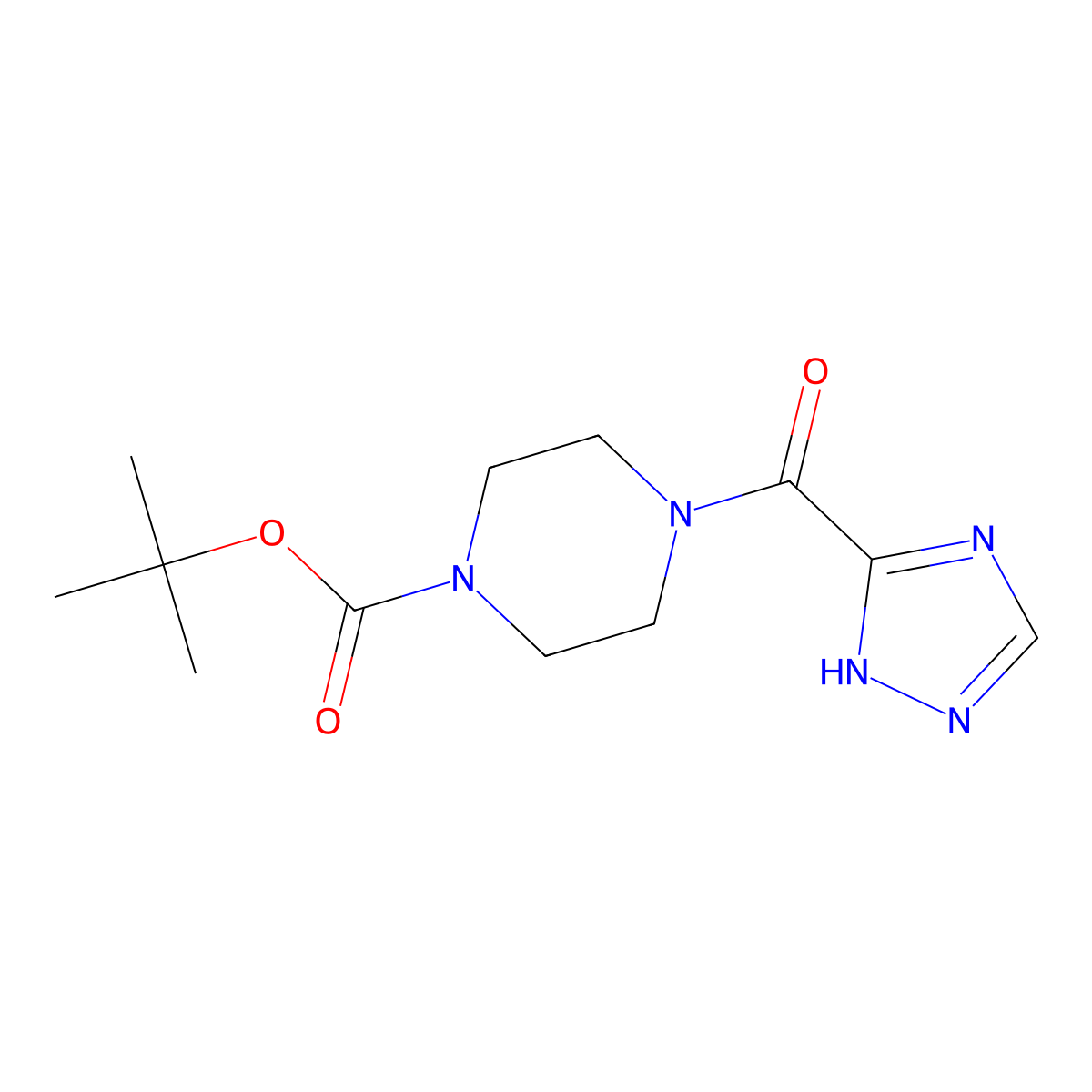 tert-Butyl 4-(1H-1,2,4-triazole-3-carbonyl)piperazine-1-carboxylate molecular structure, CAS 1325304-55-9