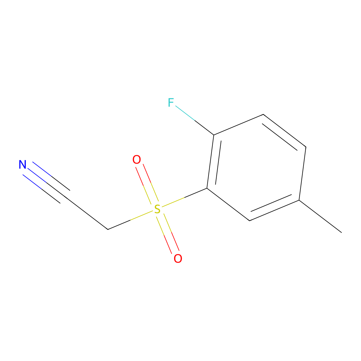 [(2-Fluoro-5-methylphenyl)sulfonyl]acetonitrile molecular structure, CAS 1325304-57-1