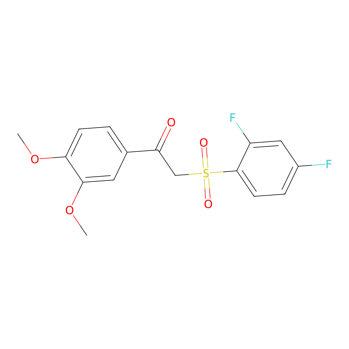2-[(2,4-Difluorophenyl)sulfonyl]-1-(3,4-dimethoxyphenyl)ethanone molecular structure, CAS 1325304-65-1
