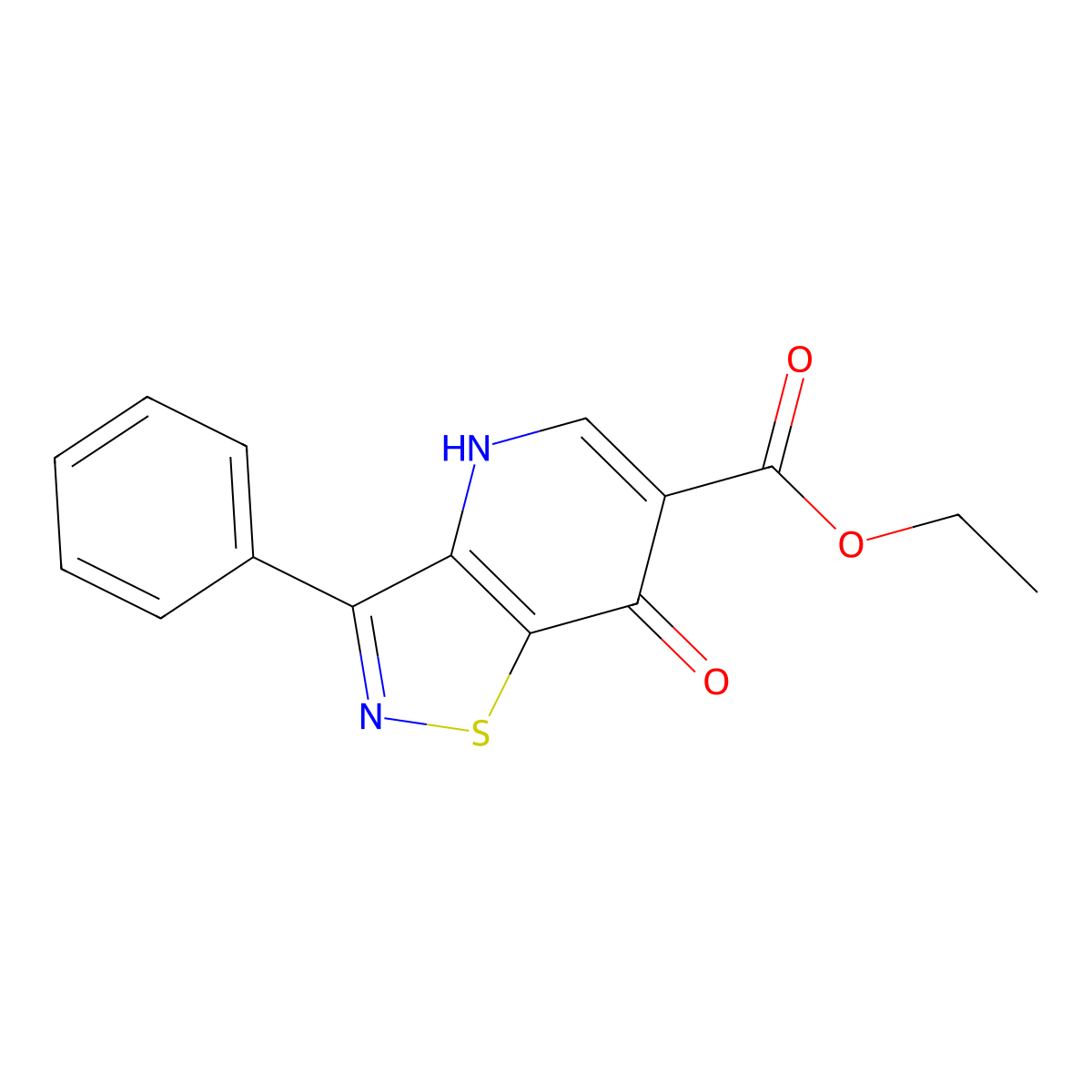 Ethyl 7-oxo-3-phenyl-4,7-dihydro[1,2]thiazolo[4,5-b]pyridine-6-carboxylate molecular structure, CAS 1325304-79-7