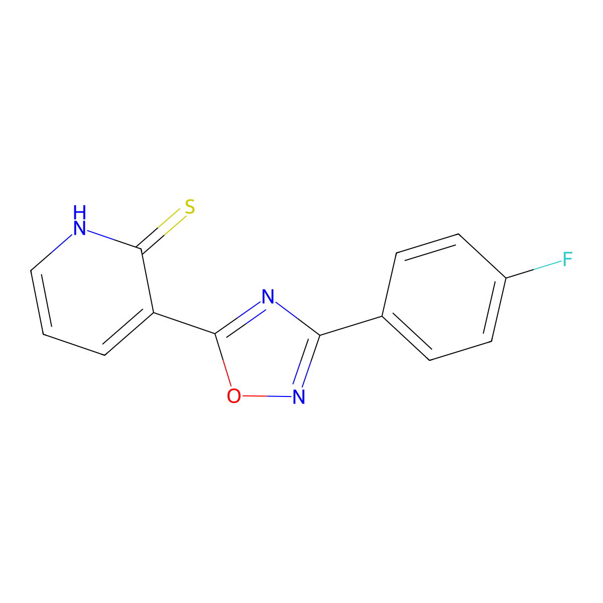 3-[3-(4-Fluorophenyl)-1,2,4-oxadiazol-5-yl]pyridine-2-thiol molecular structure, CAS 1325304-97-9