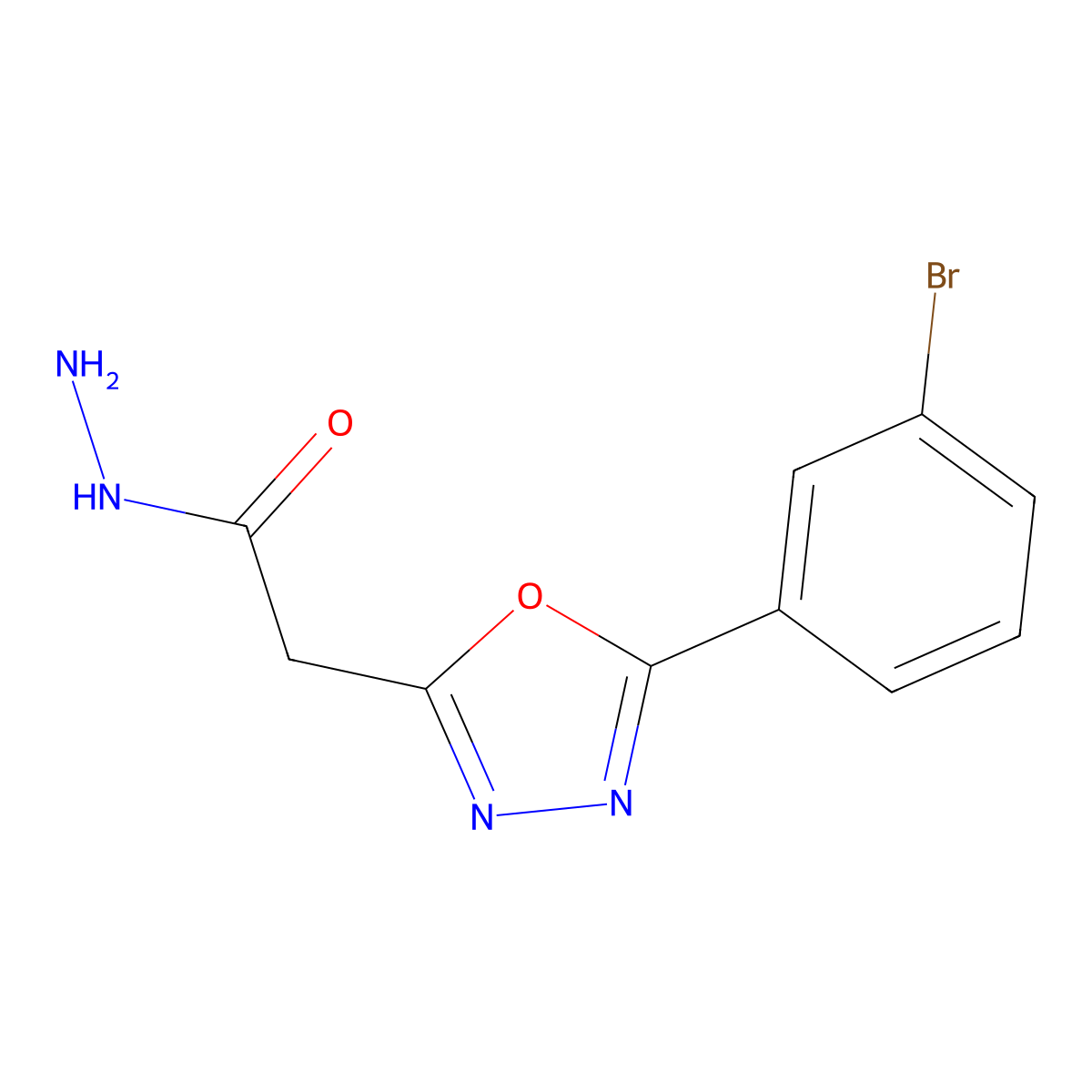 2-[5-(3-Bromophenyl)-1,3,4-oxadiazol-2-yl]acetohydrazide molecular structure, CAS 1325304-98-0