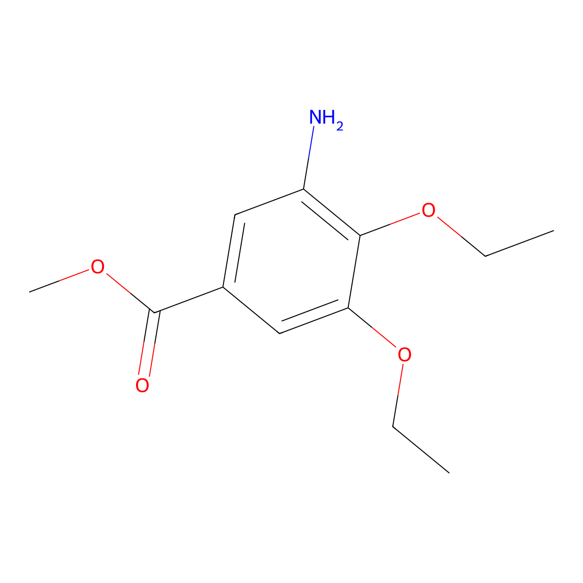 Methyl 3-amino-4,5-diethoxybenzoate molecular structure, CAS 1325304-99-1