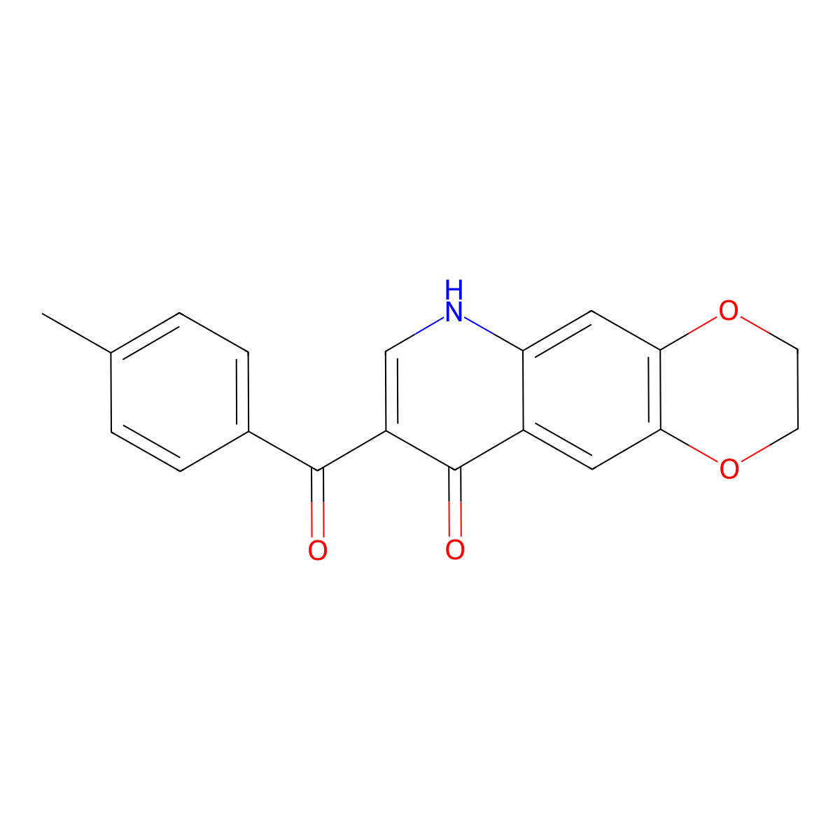 8-[(4-methylphenyl)carbonyl]-2,3-dihydro[1,4]dioxino[2,3-g]quinolin-9(6H)-one molecular structure, CAS 1325305-02-9
