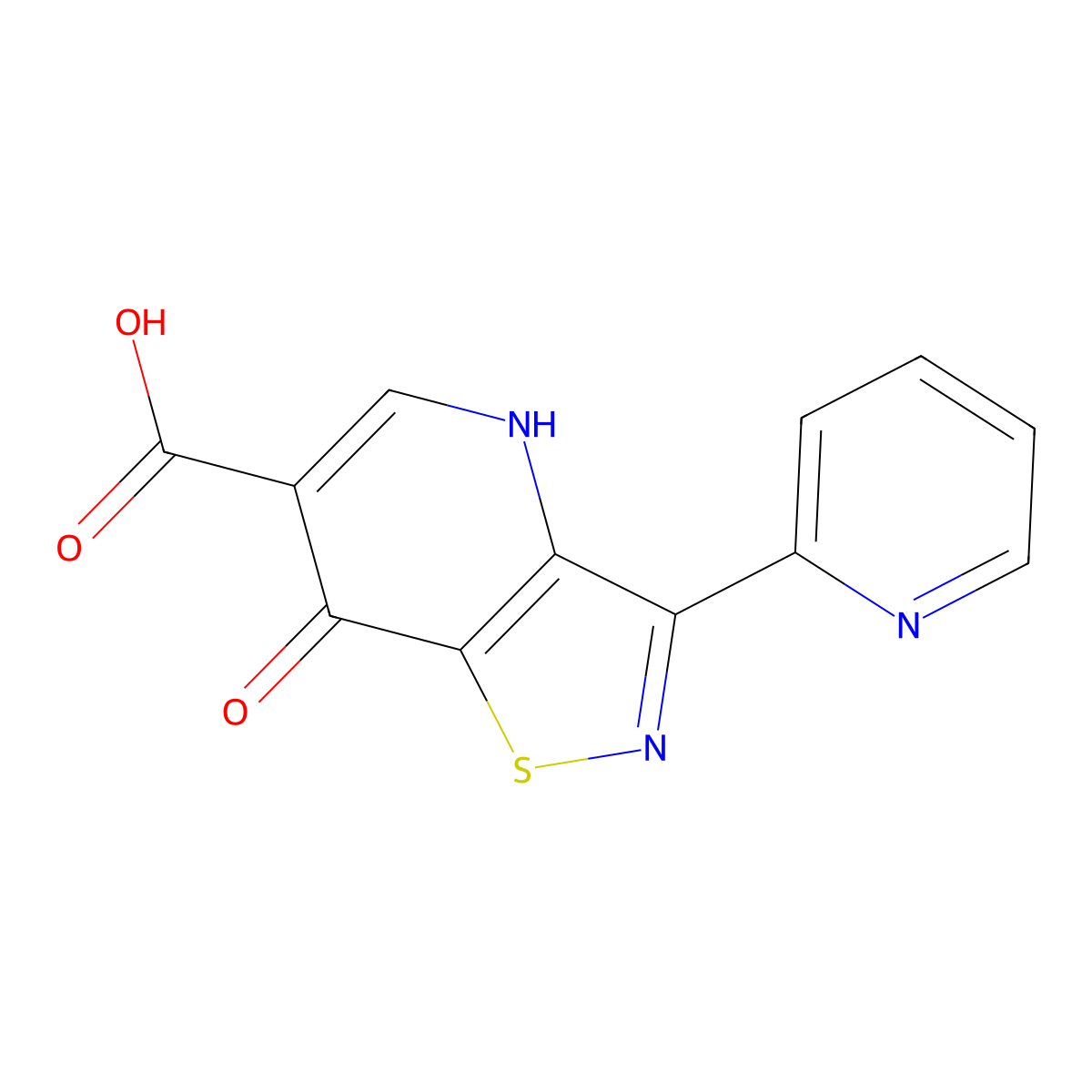 7-Oxo-3-(pyridin-2-yl)-4,7-dihydro[1,2]thiazolo[4,5-b]pyridine-6-carboxylic acid molecular structure, CAS 1325305-04-1