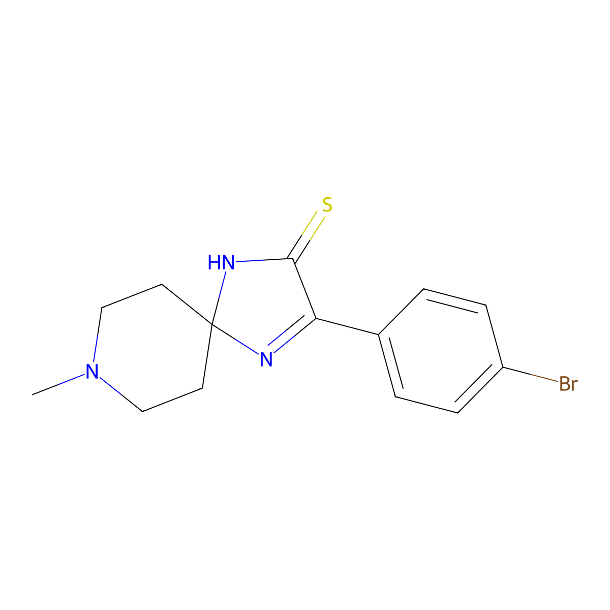 3-(4-Bromophenyl)-8-methyl-1,4,8-triazaspiro[4.5]dec-3-ene-2-thione molecular structure, CAS 1325305-21-2