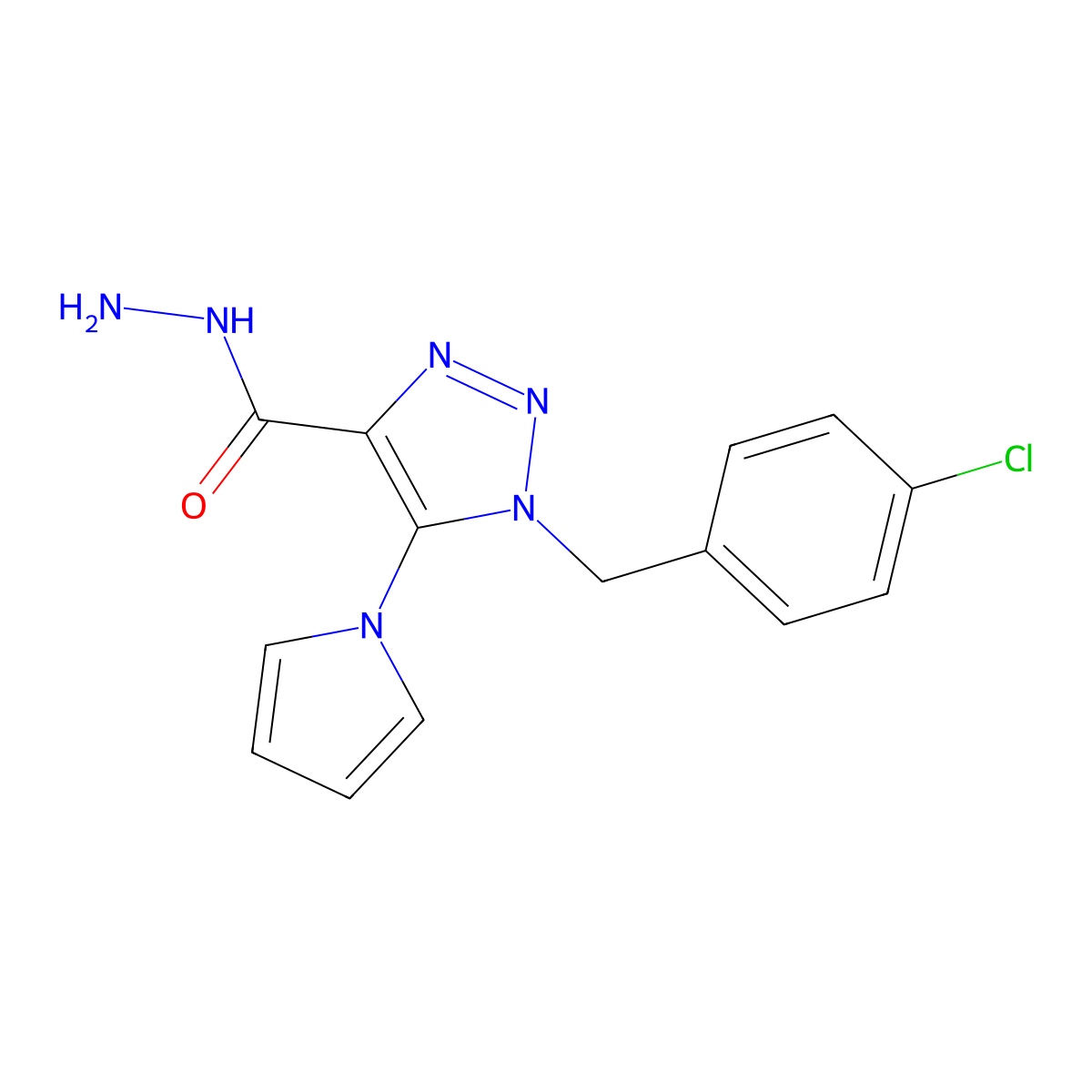 1-(4-chlorobenzyl)-5-(1H-pyrrol-1-yl)-1H-1,2,3-triazole-4-carbohydrazide molecular structure, CAS 1325305-26-7