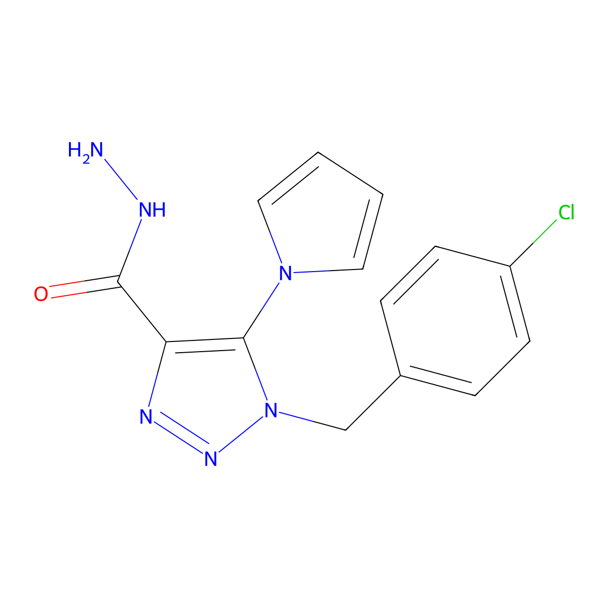 1-(4-chlorobenzyl)-5-(1H-pyrrol-1-yl)-1H-1,2,3-triazole-4-carbohydrazide molecular structure, CAS 1325305-26-7