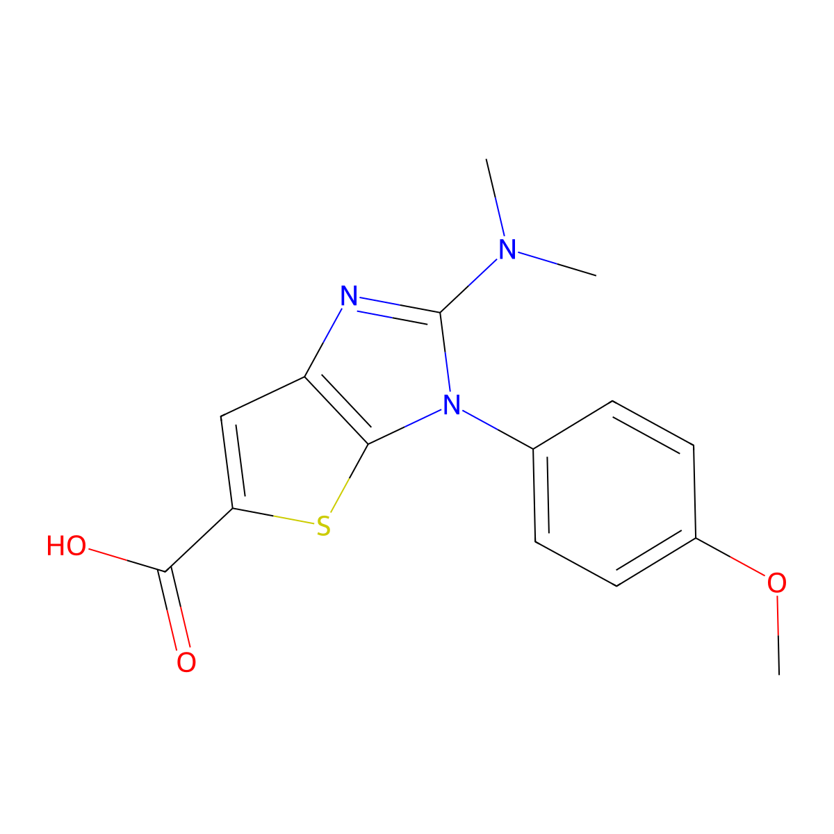 2-(dimethylamino)-3-(4-methoxyphenyl)-3H-thieno[2,3-d]imidazole-5-carboxylic acid molecular structure, CAS 1325305-36-9