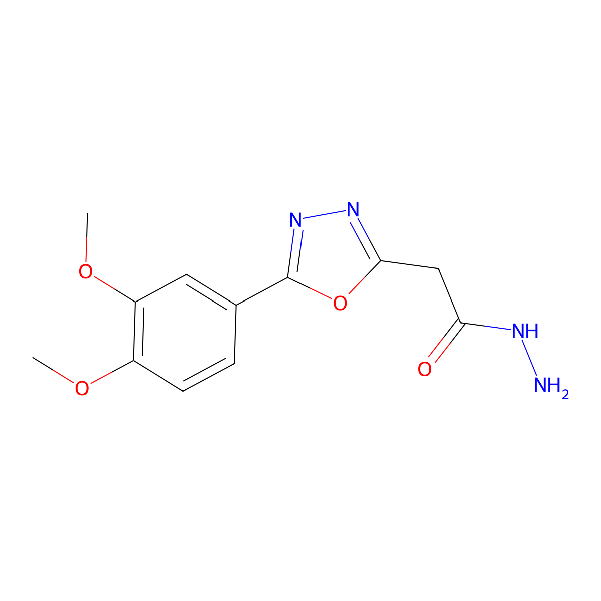 2-[5-(3,4-Dimethoxyphenyl)-1,3,4-oxadiazol-2-yl]acetohydrazide molecular structure, CAS 1325305-37-0