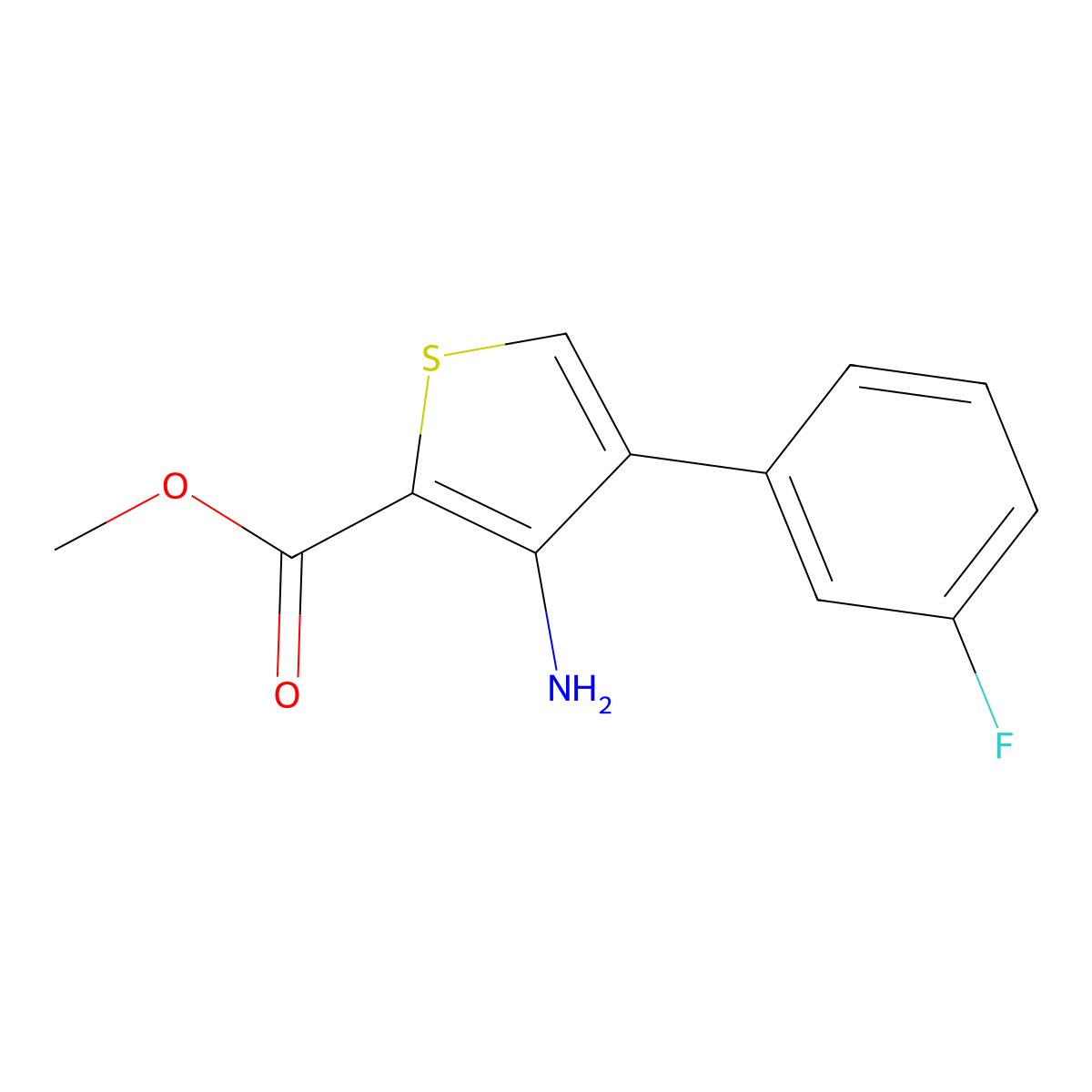 Methyl 3-amino-4-(3-fluorophenyl)thiophene-2-carboxylate molecular structure, CAS 1325305-46-1