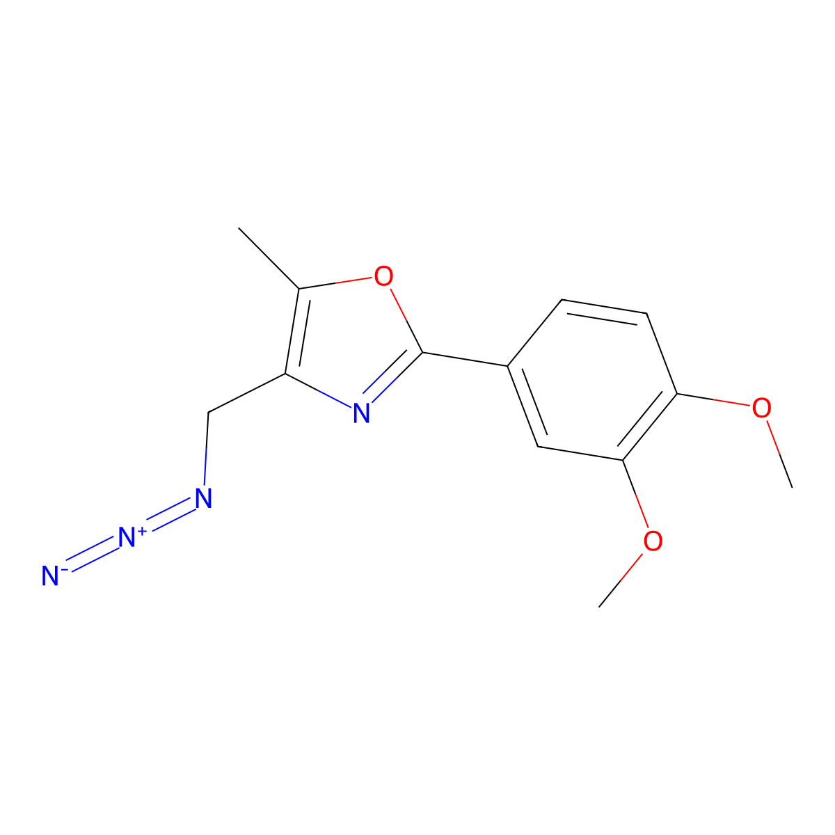 4-(Azidomethyl)-2-(3,4-dimethoxyphenyl)-5-methyl-1,3-oxazole molecular structure, CAS 1325305-48-3