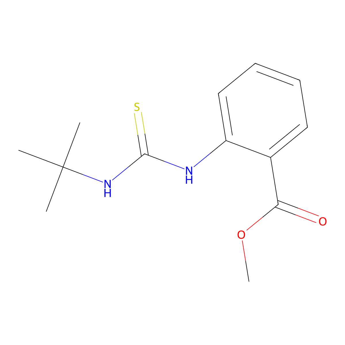 Methyl 2-[(tert-butylcarbamothioyl)amino]benzoate molecular structure, CAS 1325305-56-3