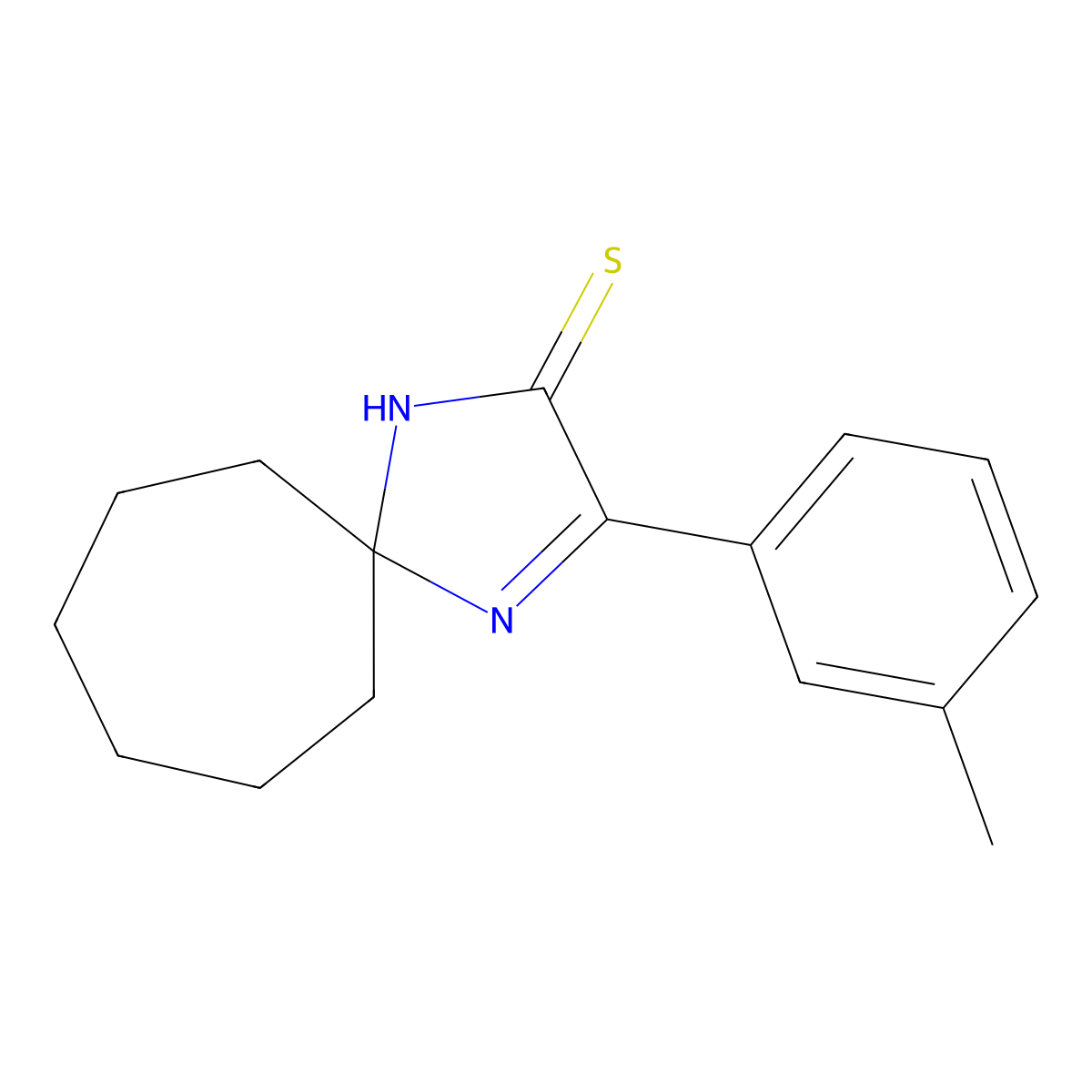 3-(3-Methylphenyl)-1,4-diazaspiro[4.6]undec-3-ene-2-thione molecular structure, CAS 1325305-60-9