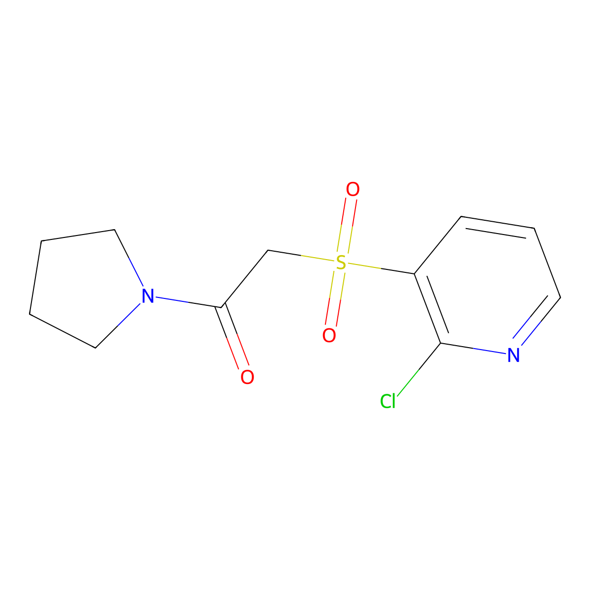 2-[(2-Chloropyridin-3-yl)sulfonyl]-1-(pyrrolidin-1-yl)ethan-1-one molecular structure, CAS 1325305-69-8