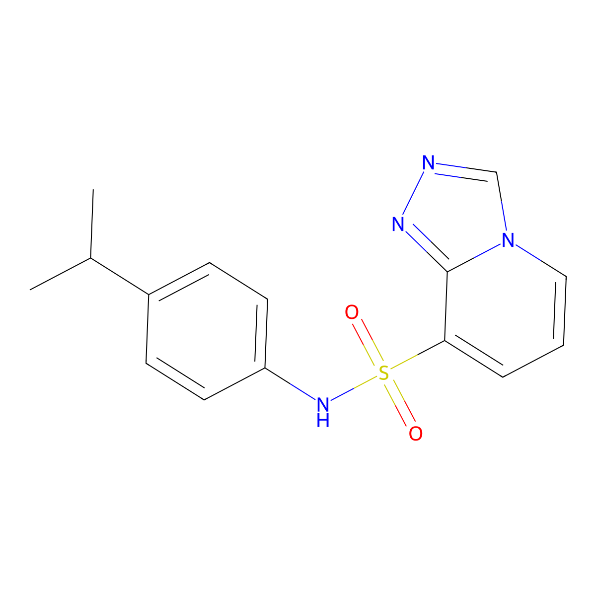 N-[4-(propan-2-yl)phenyl]-[1,2,4]triazolo[4,3-a]pyridine-8-sulfonamide molecular structure, CAS 1325305-79-0