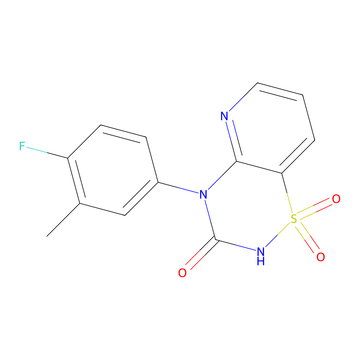 4-(4-fluoro-3-methylphenyl)-2H-pyrido[2,3-e][1,2,4]thiadiazin-3(4H)-one 1,1-dioxide molecular structure, CAS 1325305-83-6