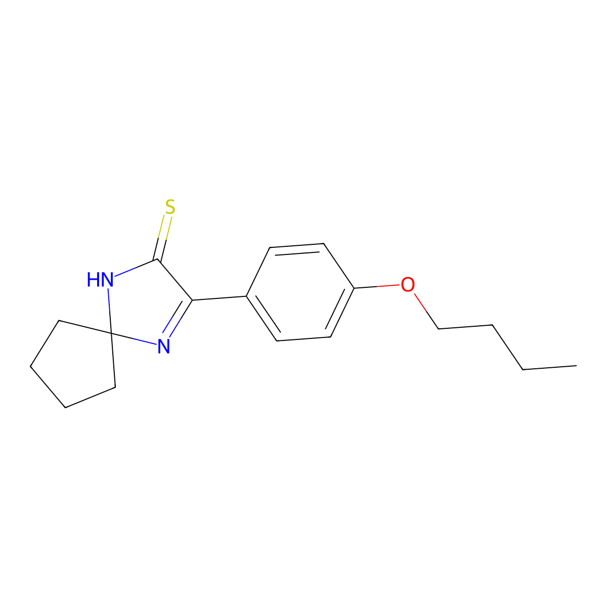 3-(4-Butoxyphenyl)-1,4-diazaspiro[4.4]non-3-ene-2-thione molecular structure, CAS 1325305-84-7