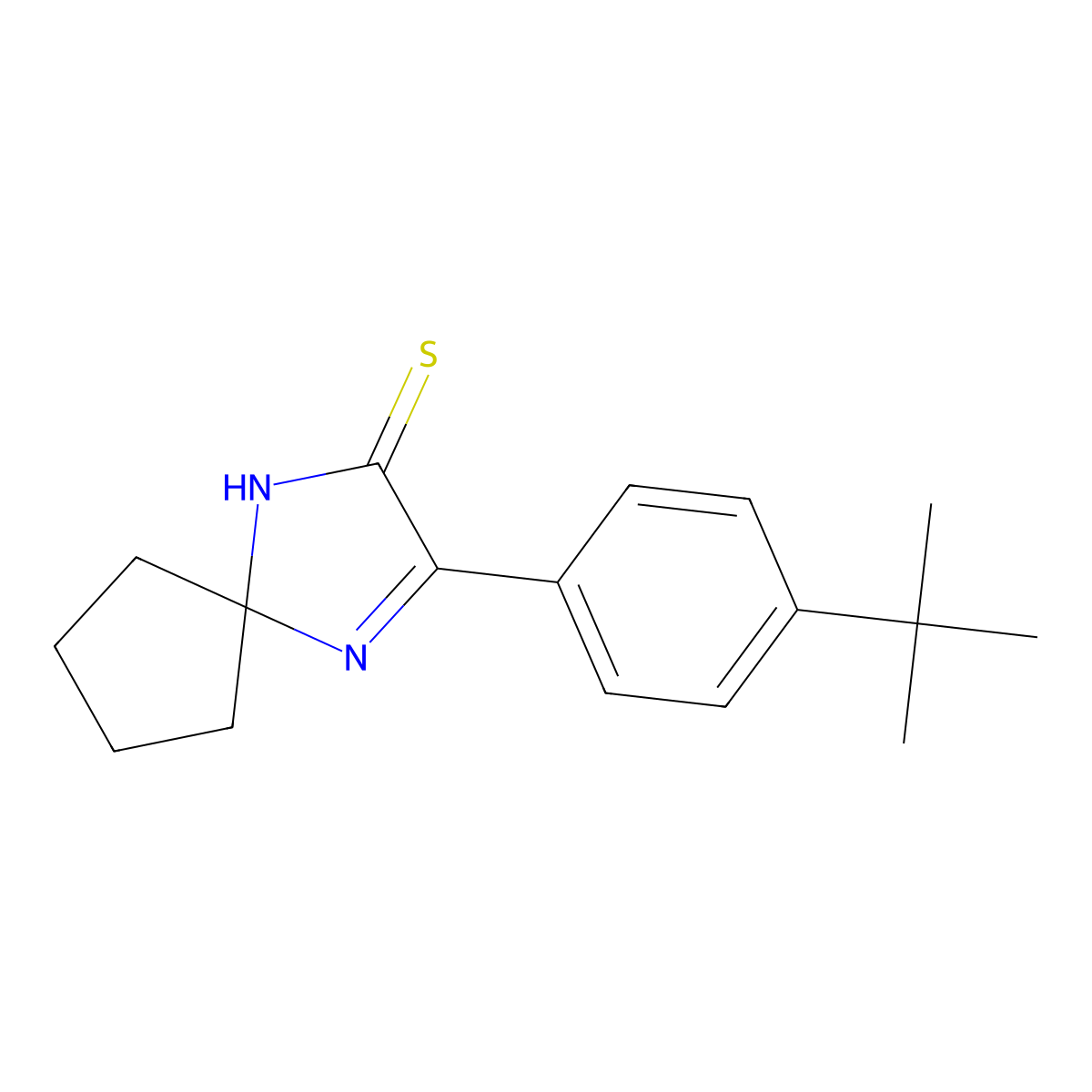 3-(4-Tert-butylphenyl)-1,4-diazaspiro[4.4]non-3-ene-2-thione molecular structure, CAS 1325305-96-1