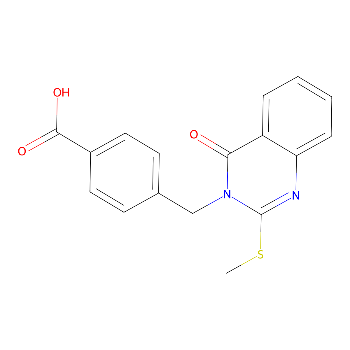 4-{[2-(methylthio)-4-oxoquinazolin-3(4H)-yl]methyl}benzoic acid molecular structure, CAS 1325306-03-3