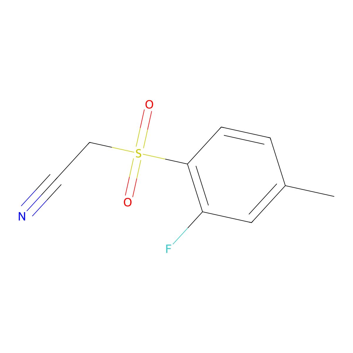 2-((2-Fluoro-4-methylphenyl)sulfonyl)acetonitrile molecular structure, CAS 1325306-08-8