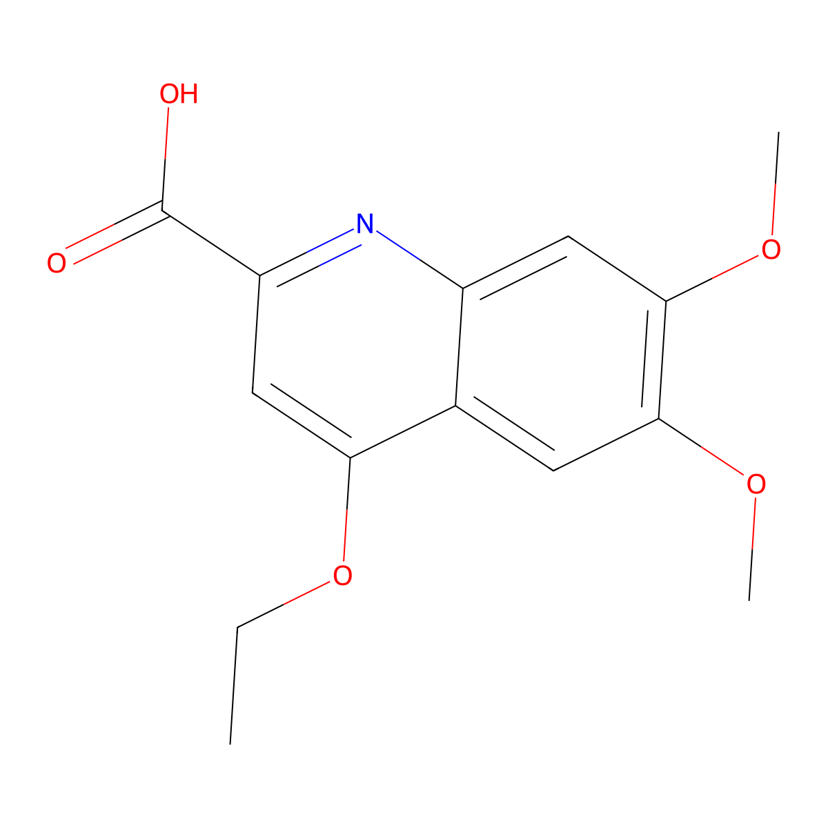 4-Ethoxy-6,7-dimethoxyquinoline-2-carboxylic acid molecular structure, CAS 1325306-11-3