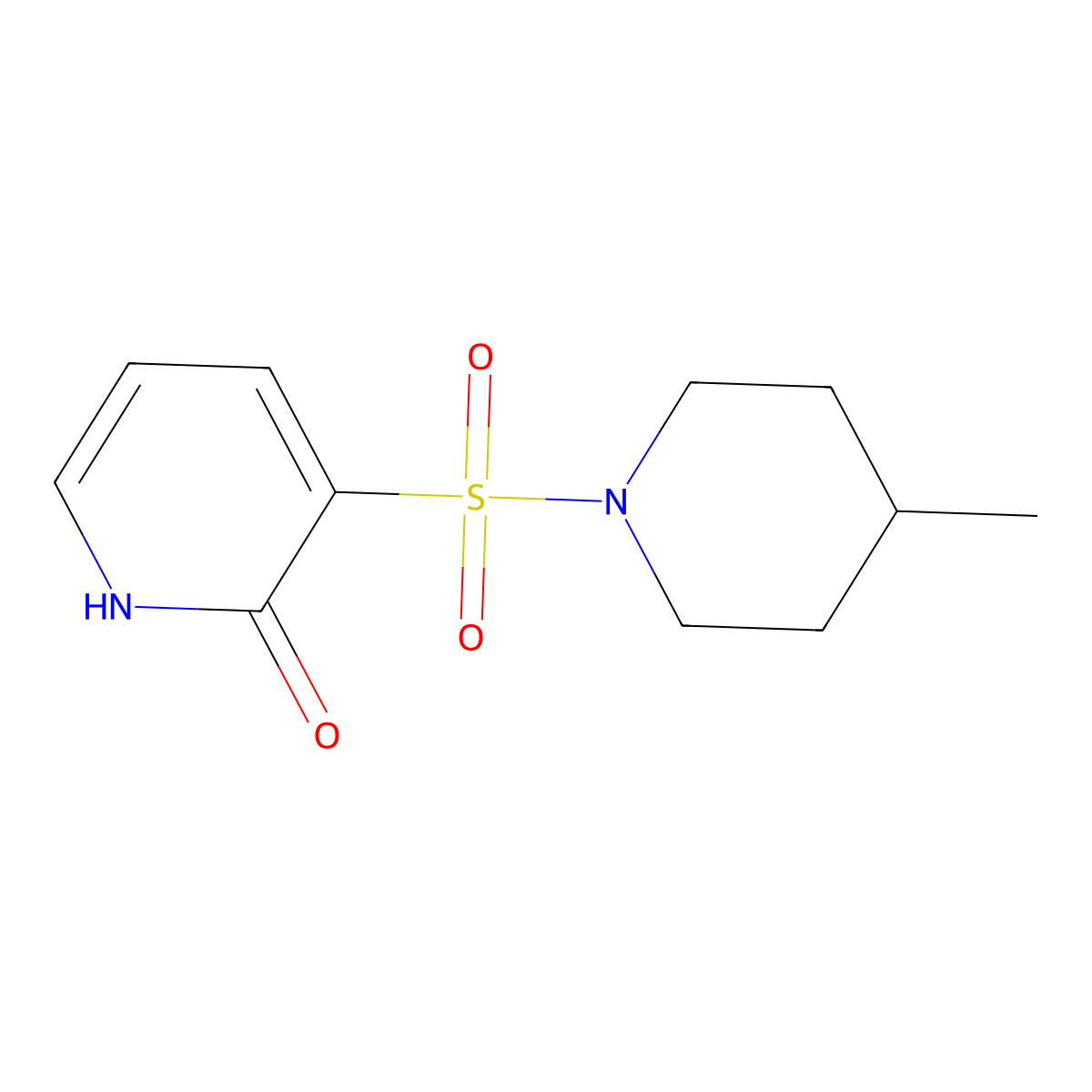 3-[(4-methylpiperidin-1-yl)sulfonyl]pyridin-2(1H)-one molecular structure, CAS 1325306-17-9