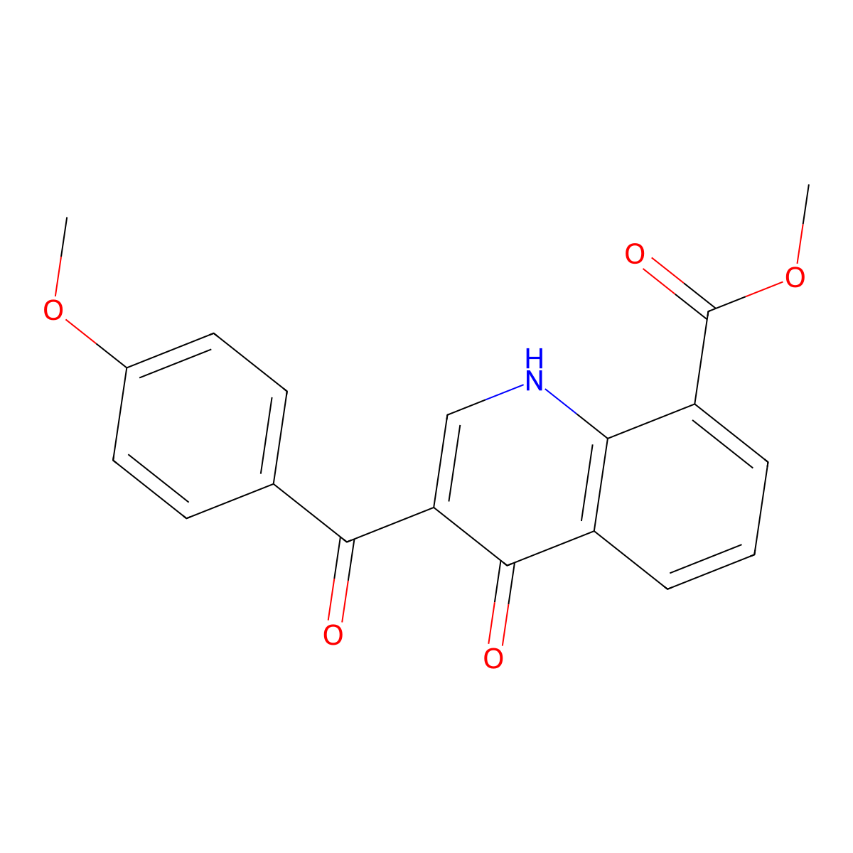 Methyl 3-[(4-methoxyphenyl)carbonyl]-4-oxo-1,4-dihydroquinoline-8-carboxylate molecular structure, CAS 1325306-25-9