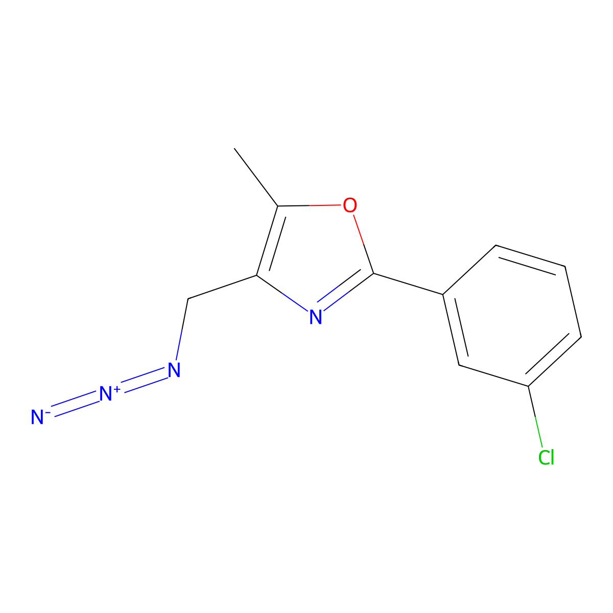 4-(Azidomethyl)-2-(3-chlorophenyl)-5-methyl-1,3-oxazole molecular structure, CAS 1325306-29-3