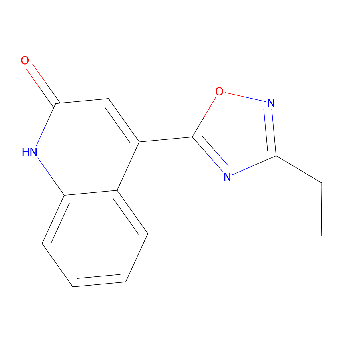 4-(3-ethyl-1,2,4-oxadiazol-5-yl)quinolin-2(1H)-one molecular structure, CAS 1325306-30-6