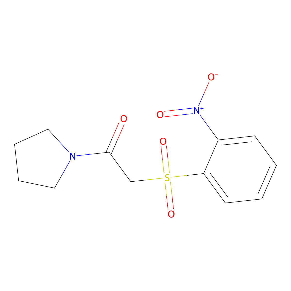 2-[(2-Nitrophenyl)sulfonyl]-1-(pyrrolidin-1-yl)ethanone molecular structure, CAS 1325306-34-0