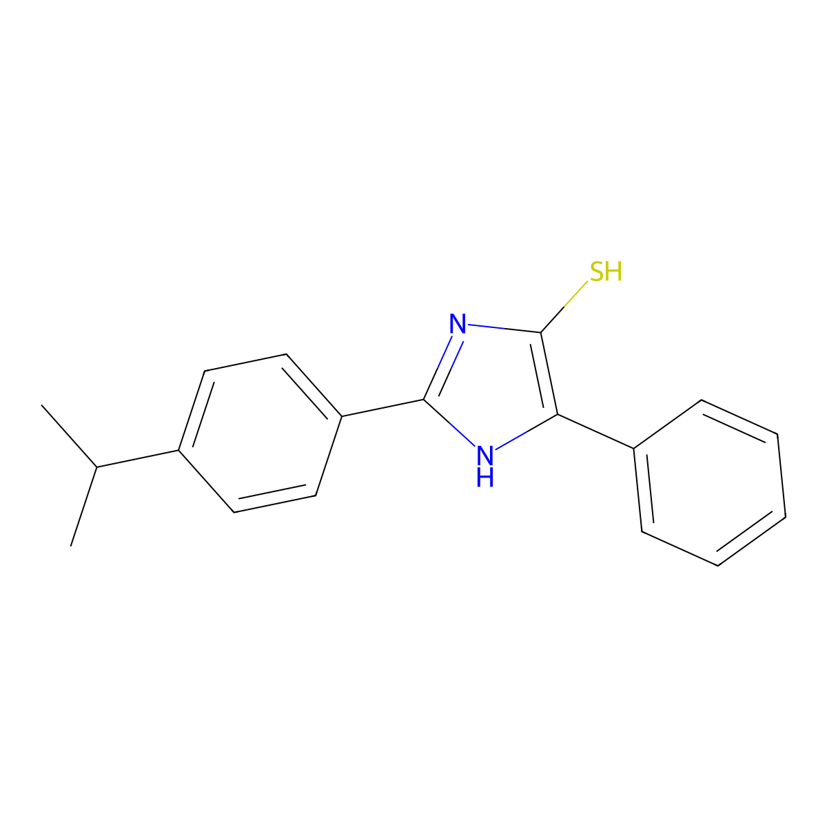 5-phenyl-2-[4-(propan-2-yl)phenyl]-1H-imidazole-4-thiol molecular structure, CAS 1325306-39-5