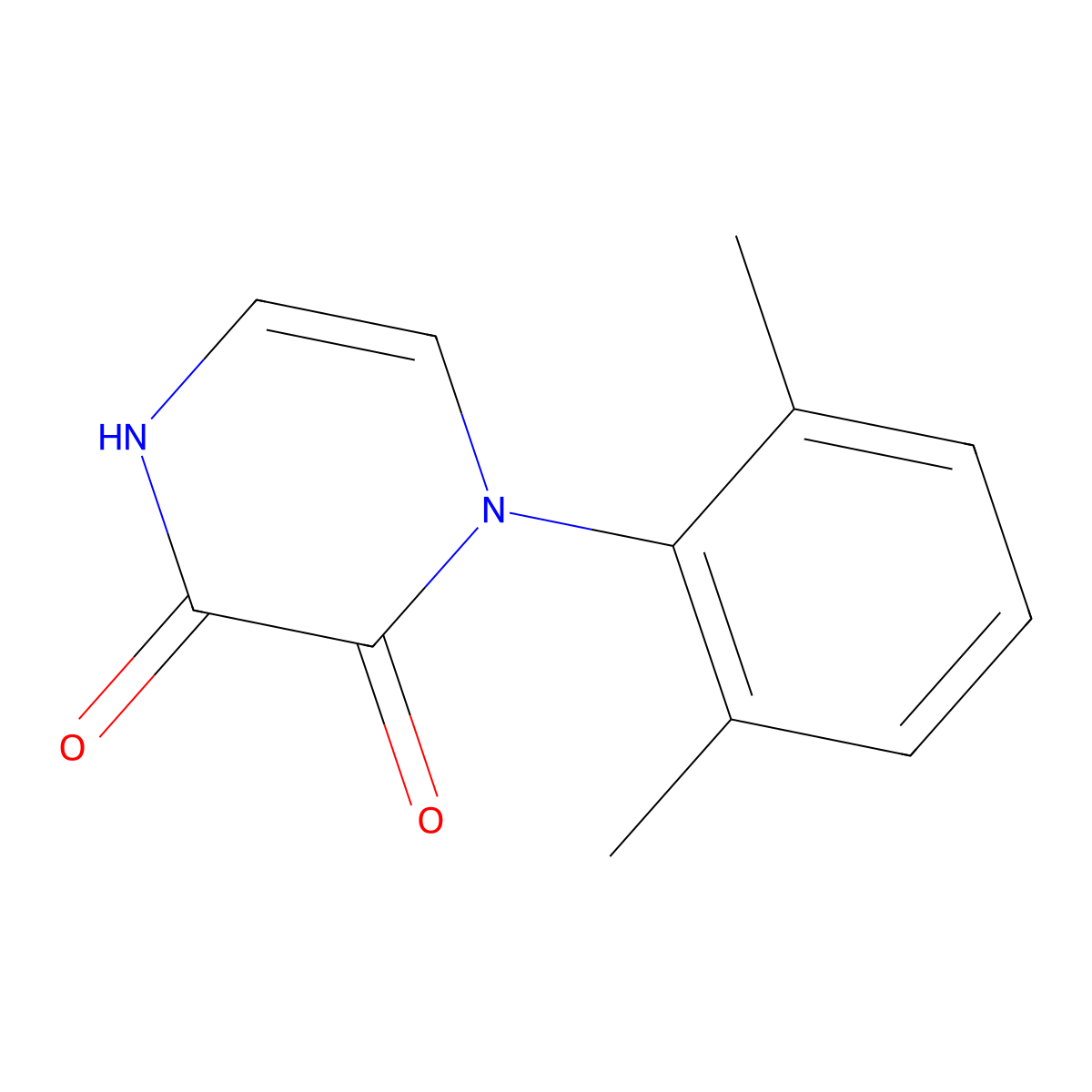 1-(2,6-Dimethylphenyl)pyrazine-2,3(1H,4H)-dione molecular structure, CAS 1325306-42-0