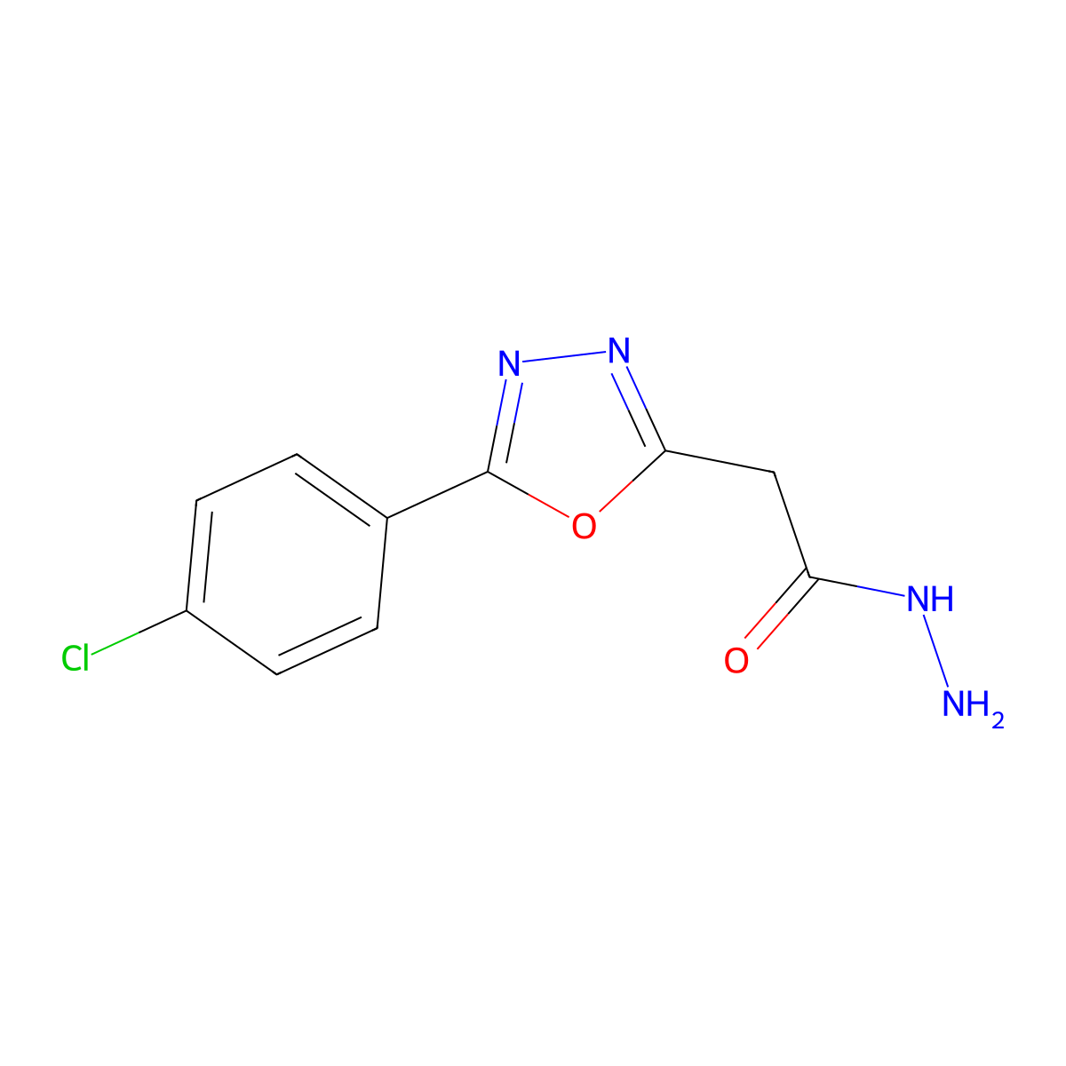 2-[5-(4-Chlorophenyl)-1,3,4-oxadiazol-2-yl]acetohydrazide molecular structure, CAS 1325306-44-2