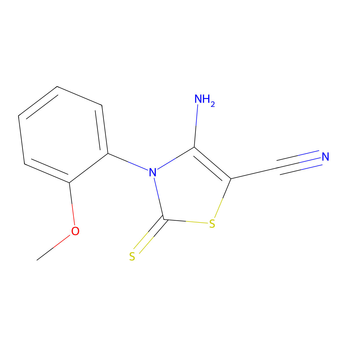 4-Amino-3-(2-methoxyphenyl)-2-thioxo-2,3-dihydro-1,3-thiazole-5-carbonitrile molecular structure, CAS 1325306-63-5