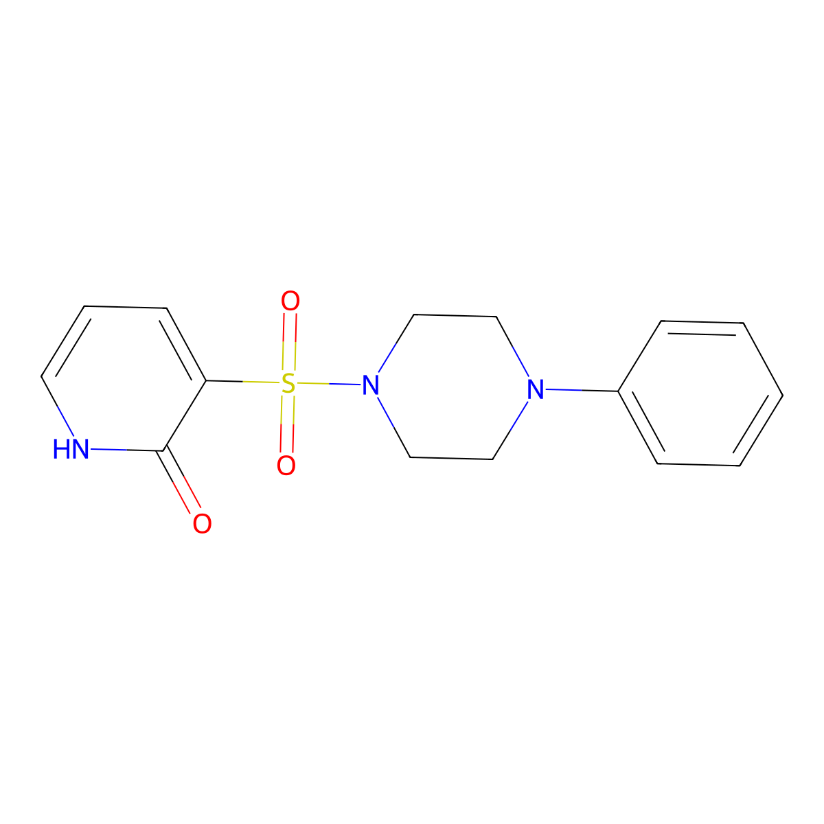 3-[(4-Phenylpiperazin-1-yl)sulfonyl]-1,2-dihydropyridin-2-one molecular structure, CAS 1325306-66-8