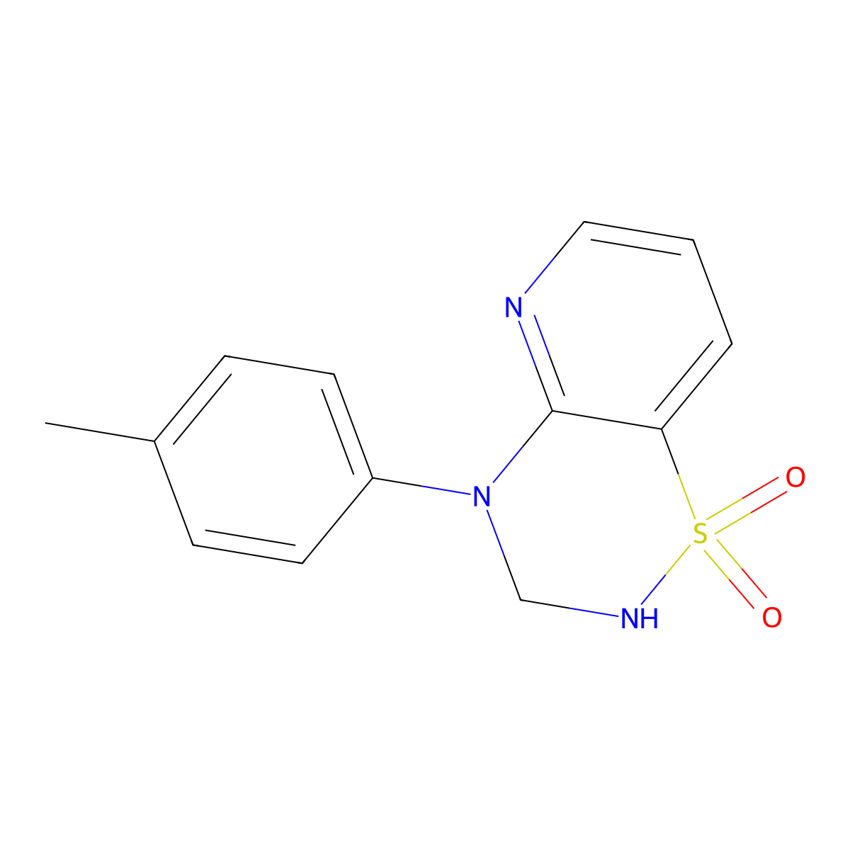 4-(4-methylphenyl)-3,4-dihydro-2H-pyrido[2,3-e][1,2,4]thiadiazine 1,1-dioxide molecular structure, CAS 1325306-71-5