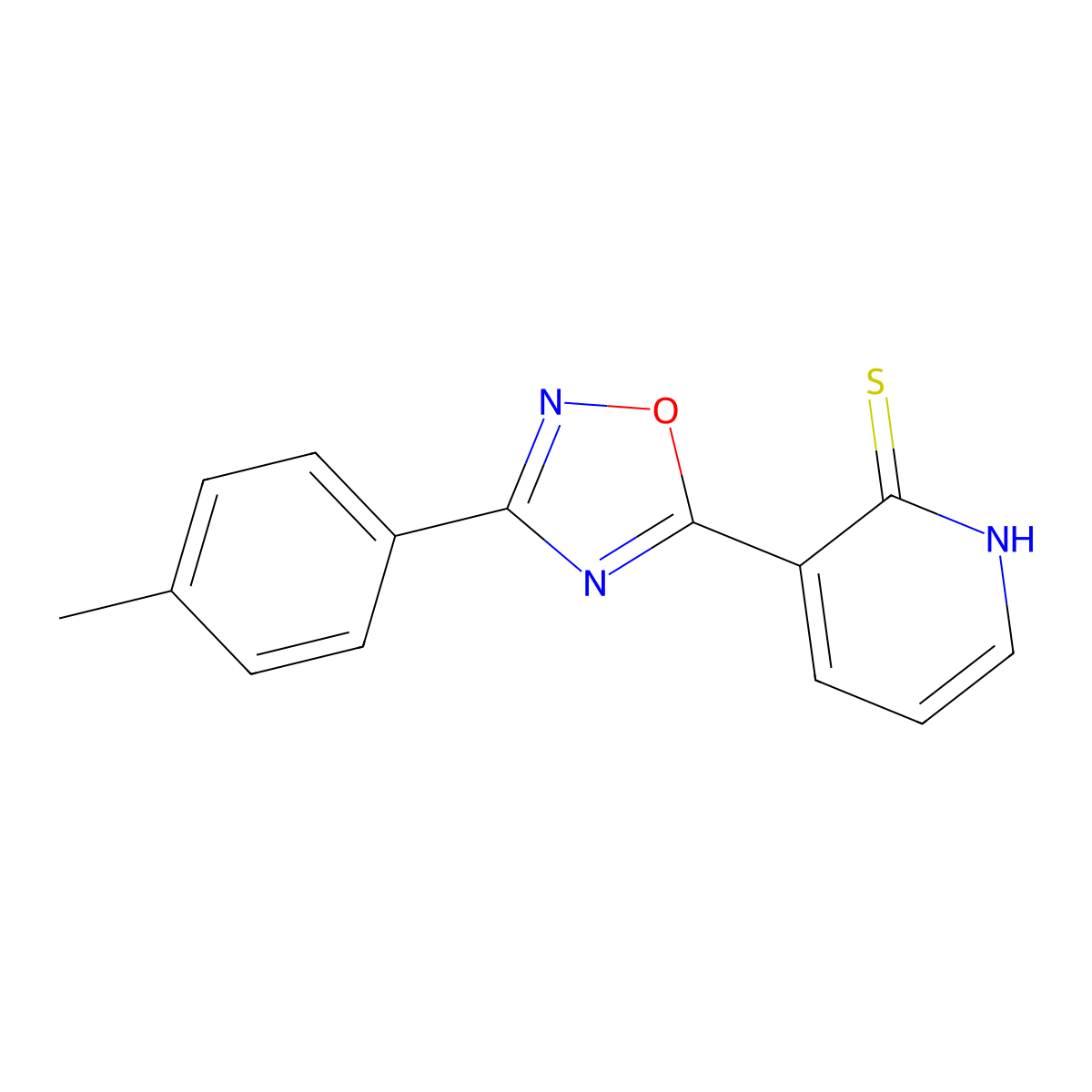 3-[3-(4-Methylphenyl)-1,2,4-oxadiazol-5-yl]pyridine-2-thiol molecular structure, CAS 1325306-72-6