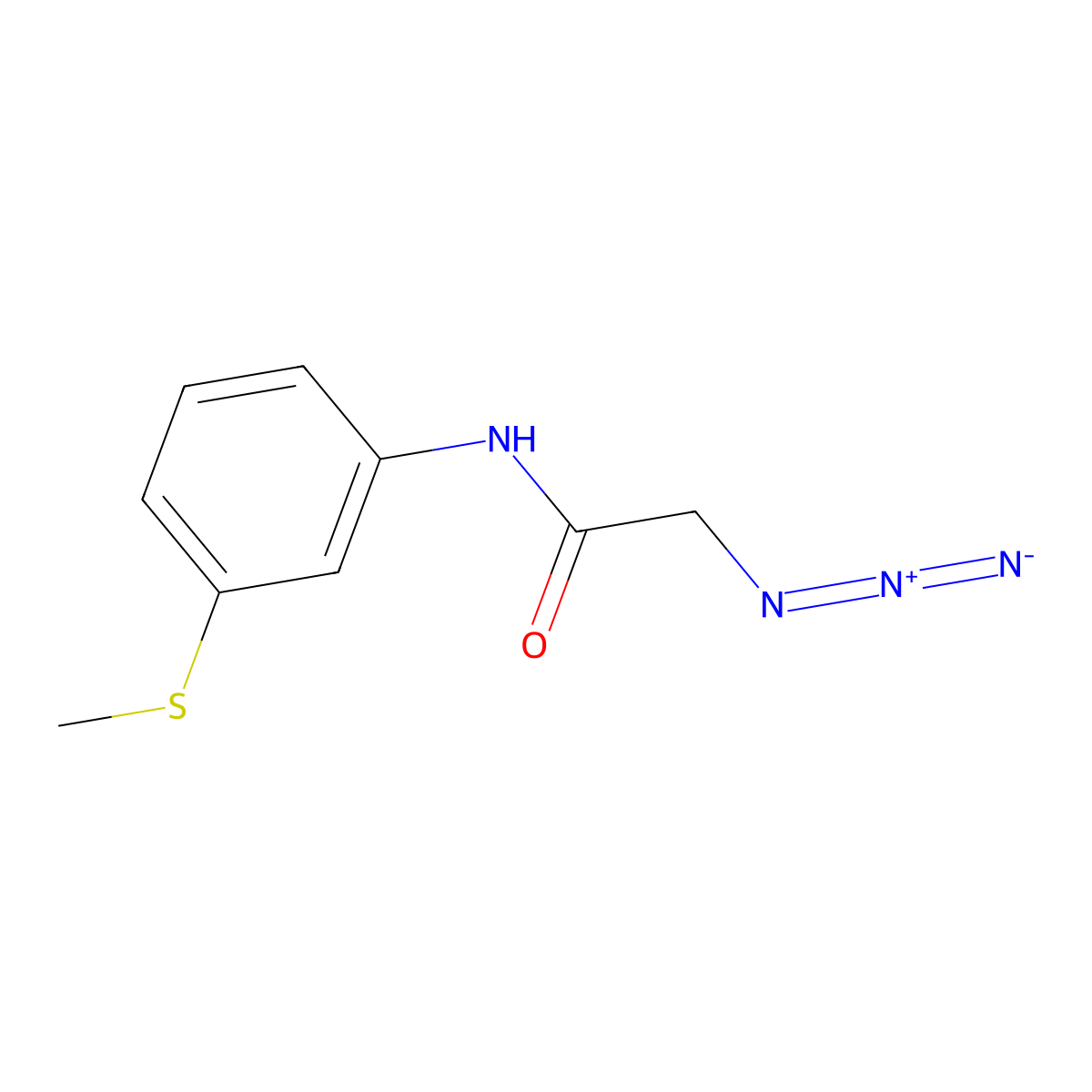 2-azido-N-[3-(methylsulfanyl)phenyl]acetamide molecular structure, CAS 1325306-77-1