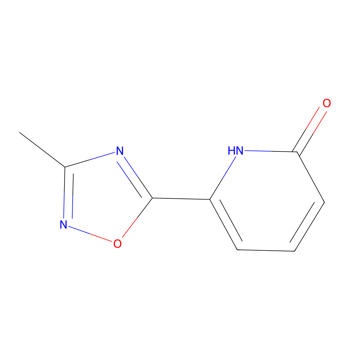6-(3-methyl-1,2,4-oxadiazol-5-yl)pyridin-2(1H)-one molecular structure, CAS 1325306-82-8