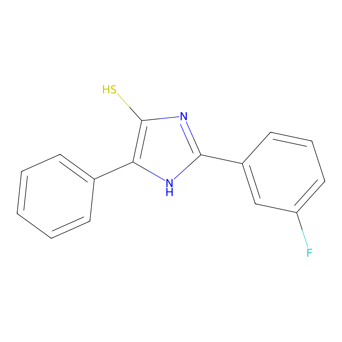 2-(3-fluorophenyl)-4-phenyl-1H-imidazole-5-thiol molecular structure, CAS 1325307-17-2