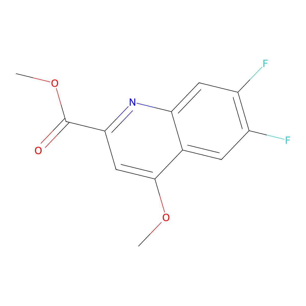 Methyl 6,7-difluoro-4-methoxyquinoline-2-carboxylate molecular structure, CAS 1325307-24-1