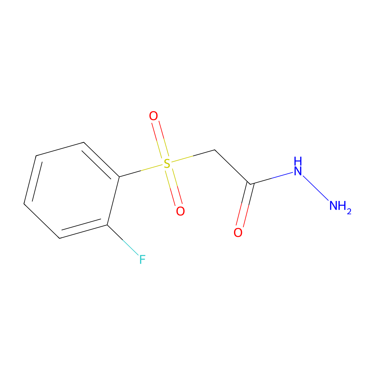 2-[(2-Fluorophenyl)sulfonyl]acetohydrazide molecular structure, CAS 1325307-28-5